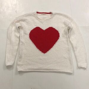 Christian Siriano M Heart Sweater White & Red Cotton Excellent Condition